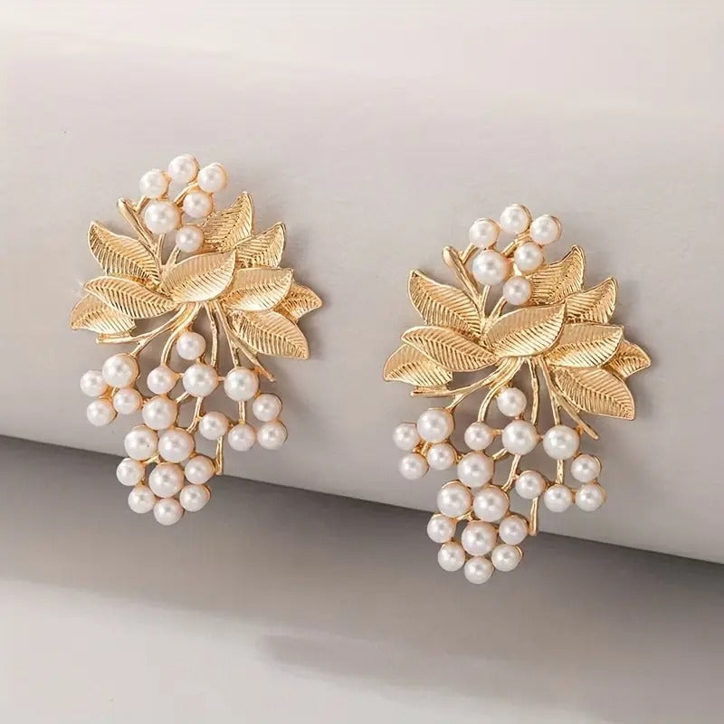 Geometric Leaf Drop Earrings